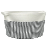 Cestino Portaoggetti Grigio e Bianco ?40x25 cm in Cotone CFW8109762