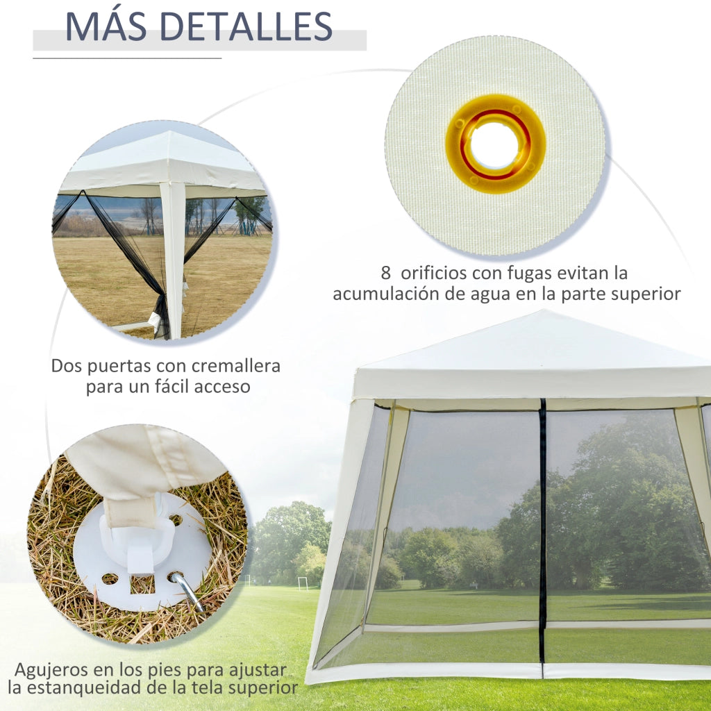 Tenda da giardino 3x3 m con zanzariera ¨C zephmum ¨C crema