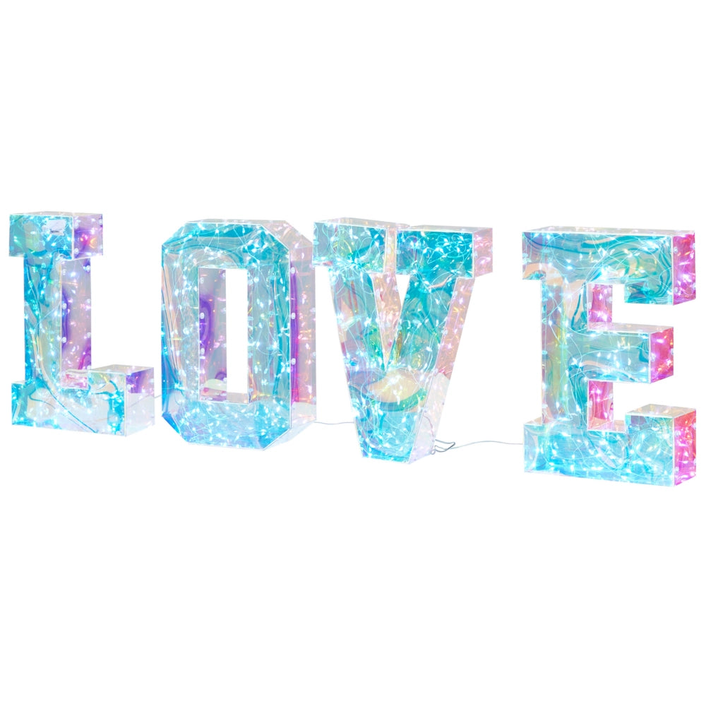 Lettere luminose a LED intelligenti Lettere iridescenti multicolori Segnali luminosi love USB