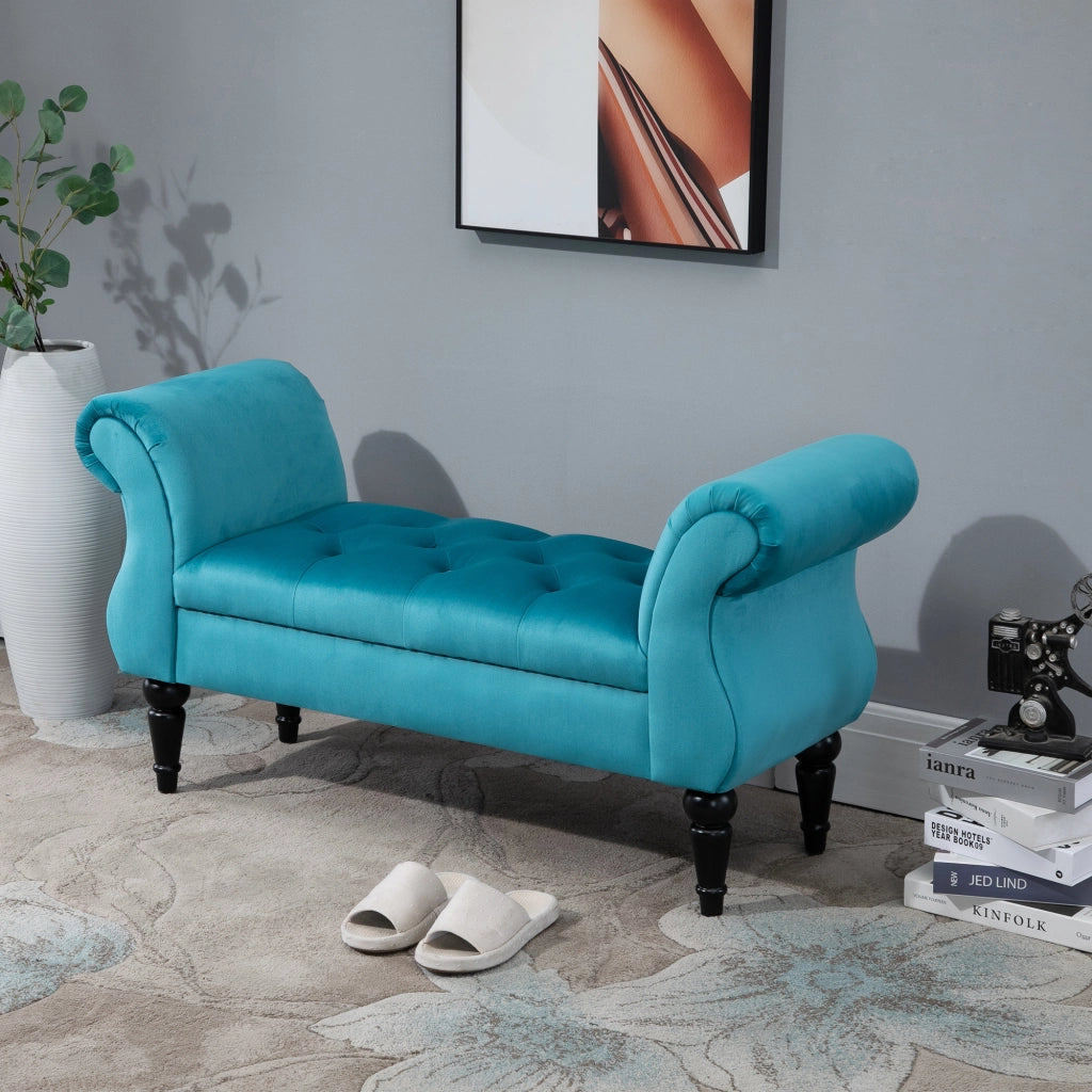 Panca letto ¨C zephmum ¨C azzurra, legno, 117x40x58cm