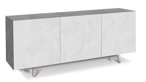 Mobile 3 Ante 174x70x41 cm Cemento/Ossido Bianco