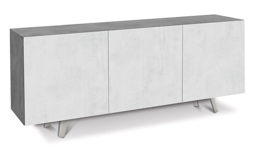 Mobile 3 Ante 174x70x41 cm Cemento/Ossido Bianco