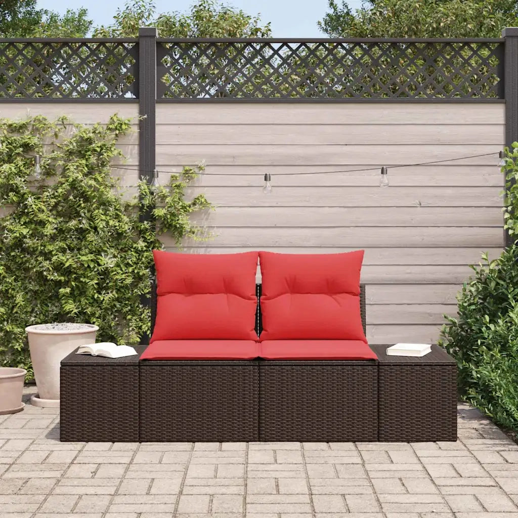 Divano da giardino con cuscino 184 x 62 x 69 cm polyrattan 42006798