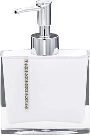 Dispensatore di sapone, acrilico, bianco, ca. 3 x 10,6 x 16 cm