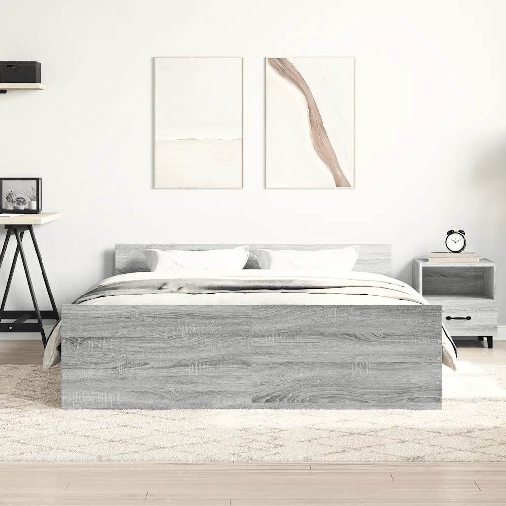 Giroletto con Testiera e Pediera Grigio Sonoma 150x200 cm 3203759