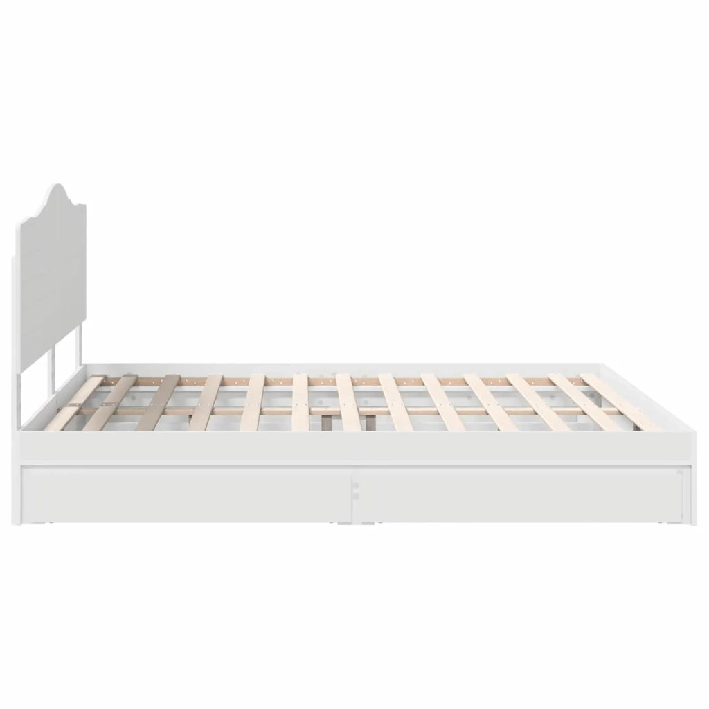 Letto con Contenitore Bianco 180 x 200 cm Legno multistrato