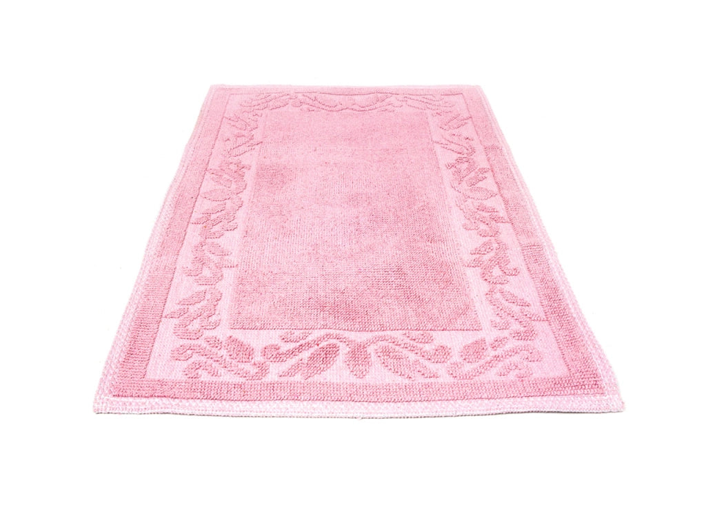 Tappeto Casa Bagno/Cucina Cotone In Tinta Unita Disegno Annette Colore Rosa - 120x180 - Rosa