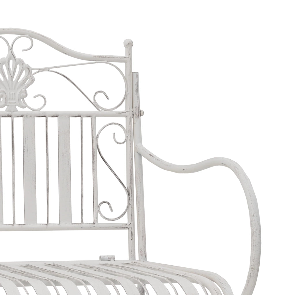 Panchina Bianca Metallo 103.5 x 59 x 89 cm Durevole