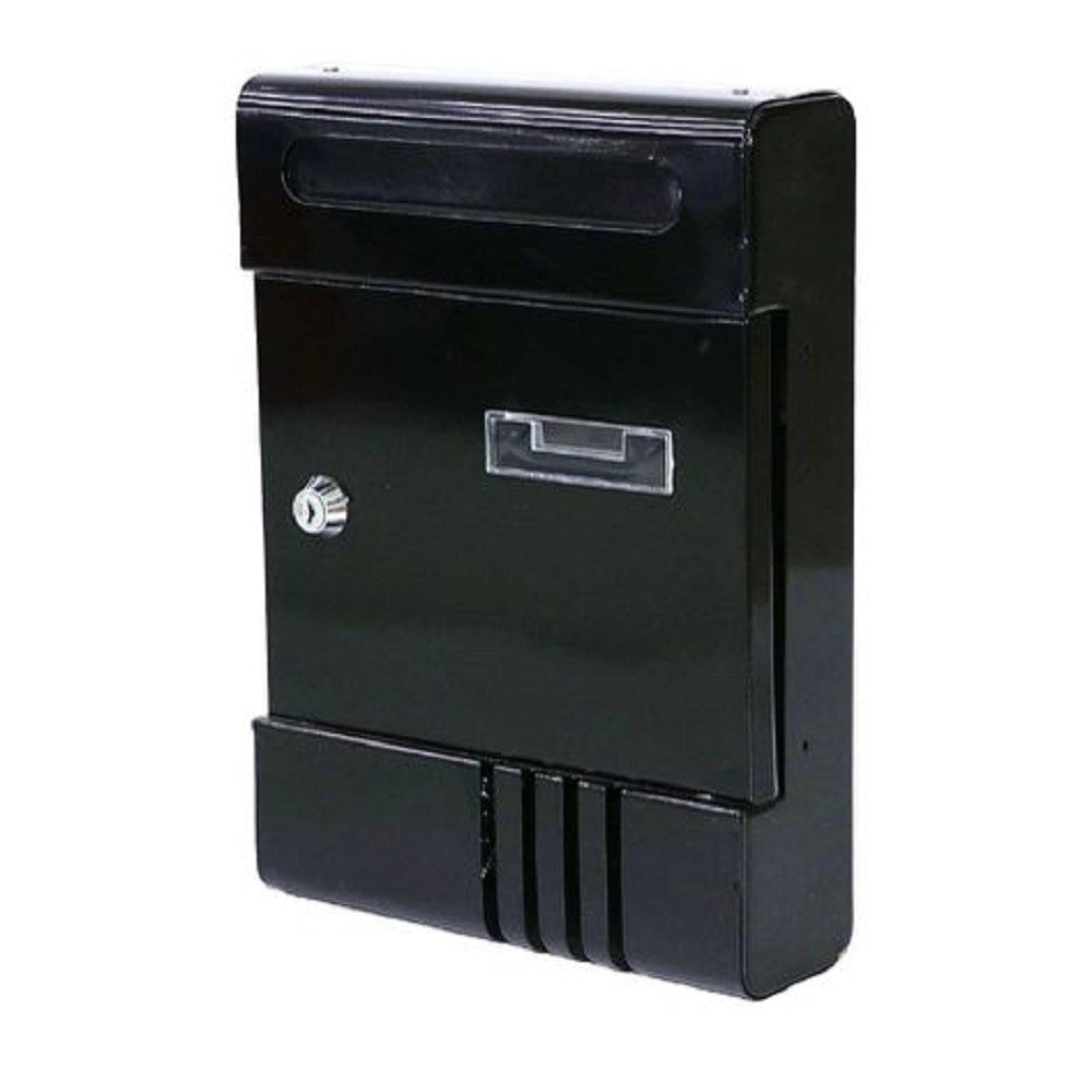 Trade Shop - Cassetta Postale In Metallo Porta Lettere Con Chiave Buca Posta H2803 Nera 56849 -