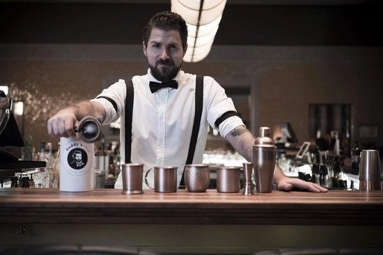 Moka per Moscow Mule, 450 ml, bicchiere in acciaio inossidabile di alta qualità, adatto per alimenti, bicchiere per cocktail inclusa scatola da regalo, finitura a coperchio, set da 4.