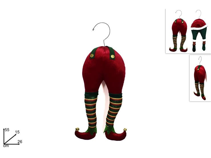 Decorazione Natale Gambe Elfo per Albero di Natale 55 cm