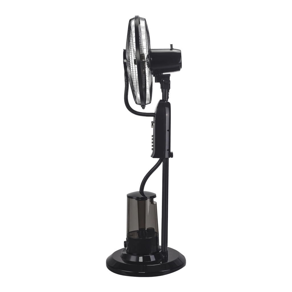 Ventilatore a Piantana con Nebulizzatore Regolabile - 3 Velocitá, Modalitá Oscillazione, Testa Inclinabile - Motore 75W Timer a 60 min. - Nero