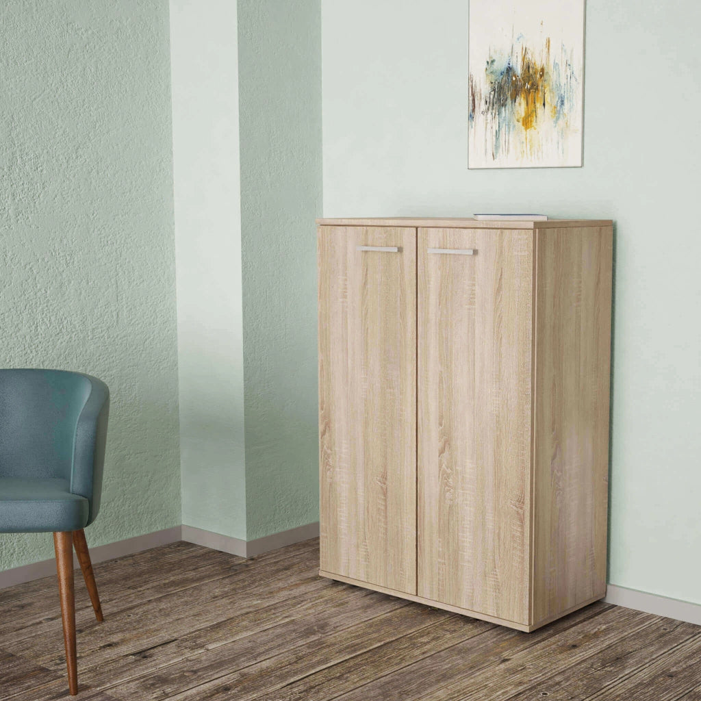 Armadietto da Bagno con 2 ante in Legno Composito cm 68x34x95 - COLBY