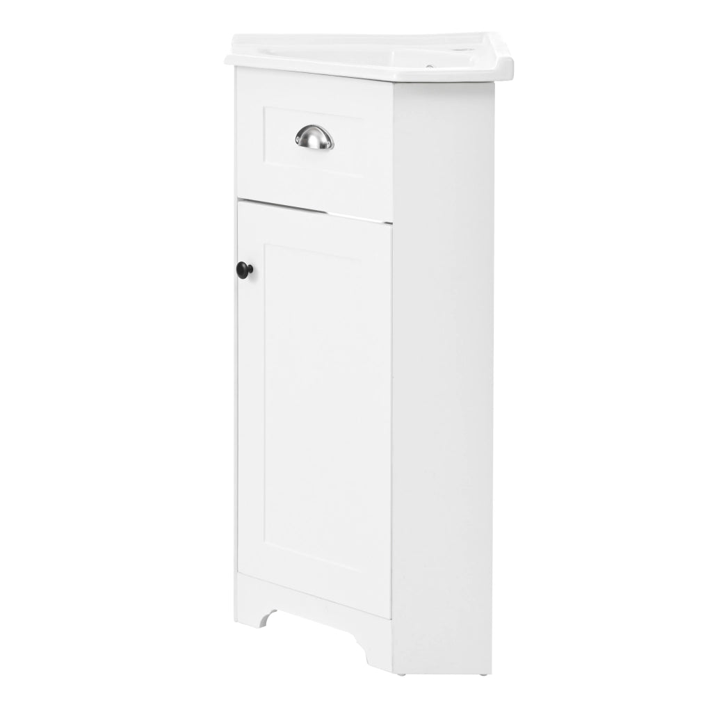 Mobile bagno con lavabo 59x42;5x90;5 cm; da terra salvaspazio; MDF e ceramica; bianco