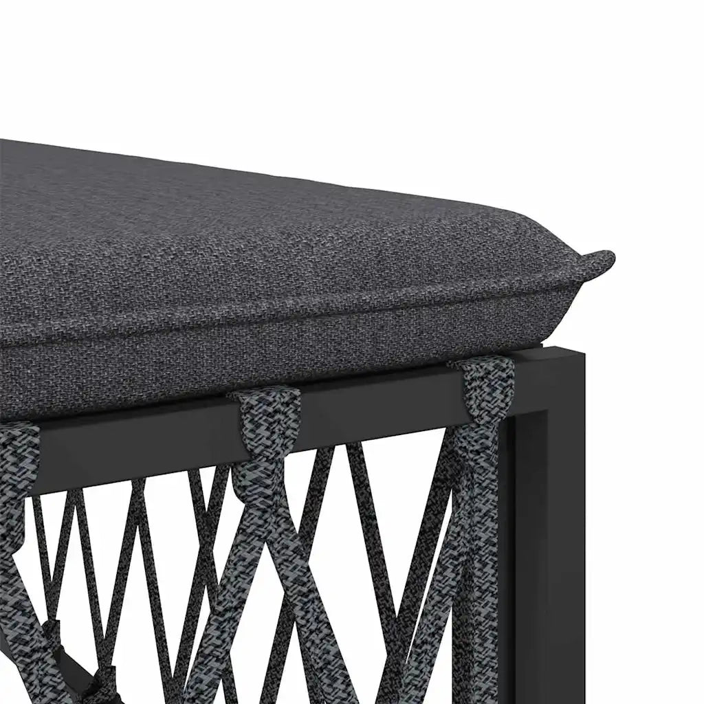 Divano Angolare Giardino Cuscini-Sofa da Giardino-Divanetto da esterno Antracite Tessuto Intrecciato