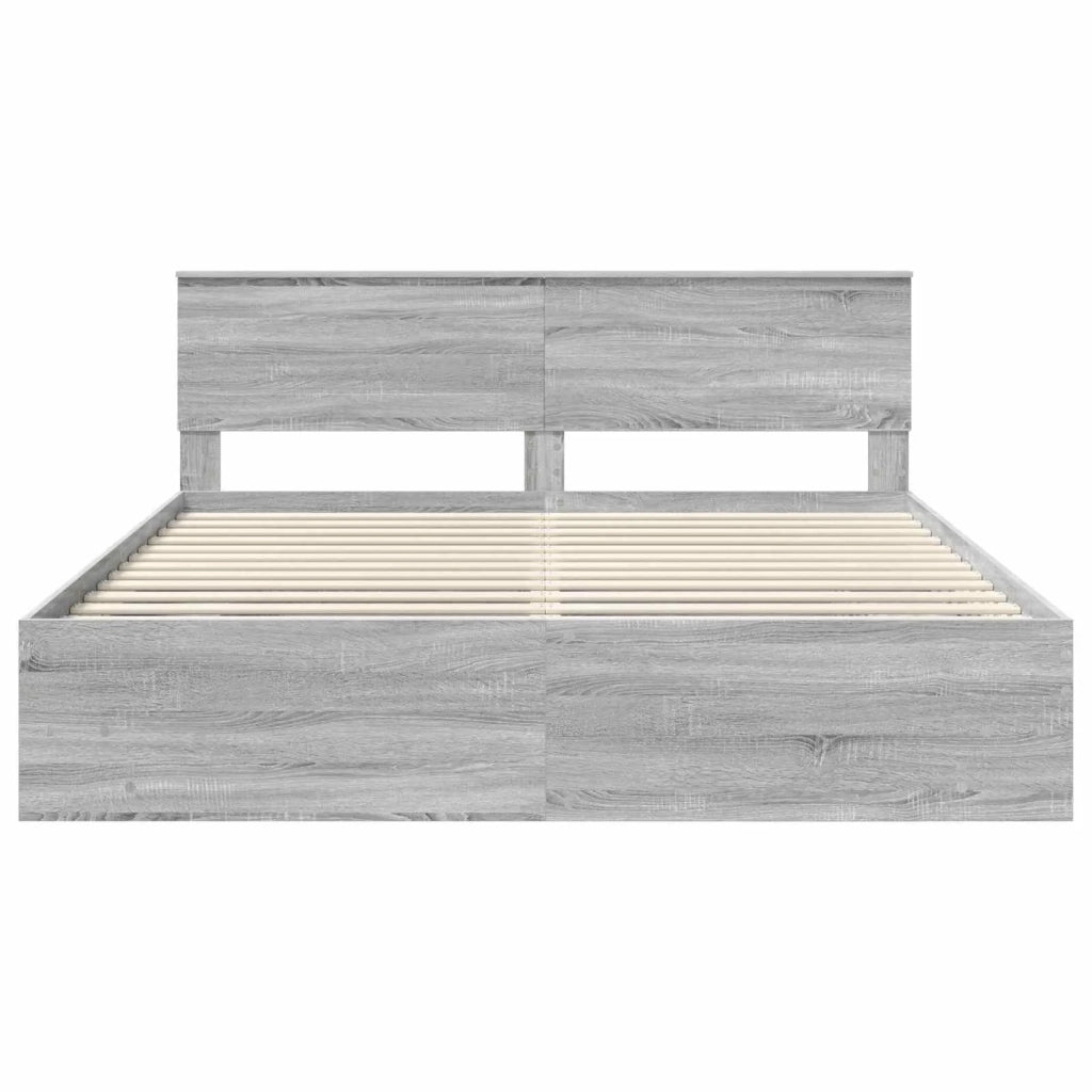 Struttura del letto con testiera Grigio Sonoma 180 x 200 cm