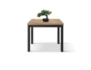 PAZZO DESIGN Tavolo allungabile, Rovere Rustico, Nobilitato melaminico, Made in Italy, Basamento Nero, 90 x 90 x 76,5 cm