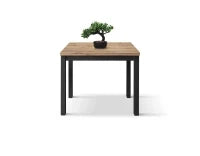 PAZZO DESIGN Tavolo allungabile, Rovere Rustico, Nobilitato melaminico, Made in Italy, Basamento Nero, 90 x 90 x 76,5 cm