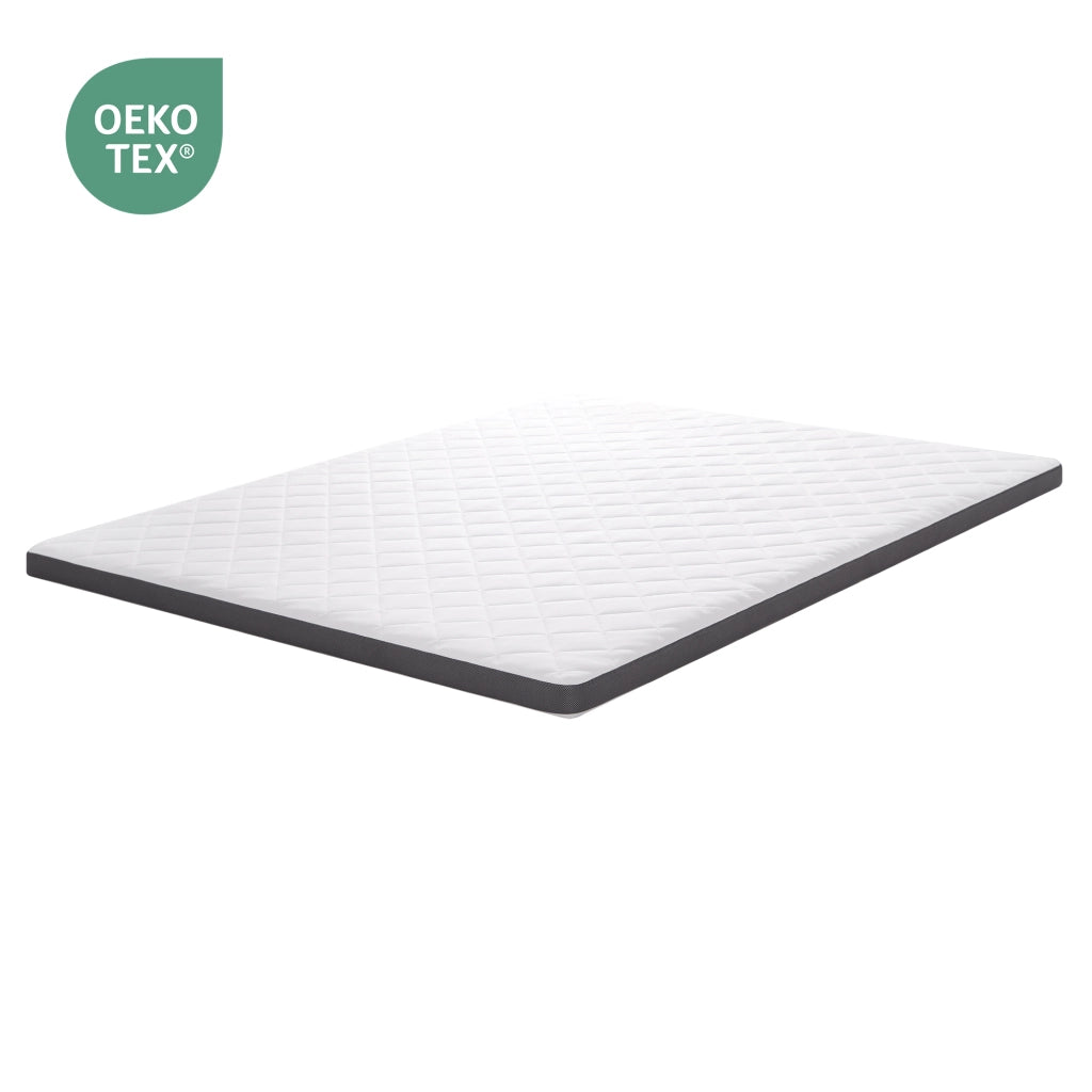 Materasso in schiuma H3 90 × 200 cm con taglio a 7 zone, certificato OEKO-TEX, bianco e grigio