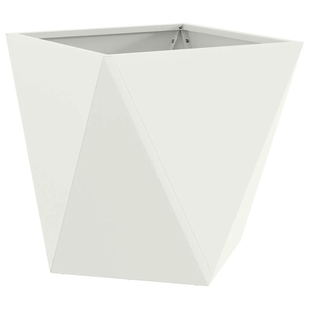 Fioriera 2 pcs Bianco 50 x 50 x 50 cm Acciaio