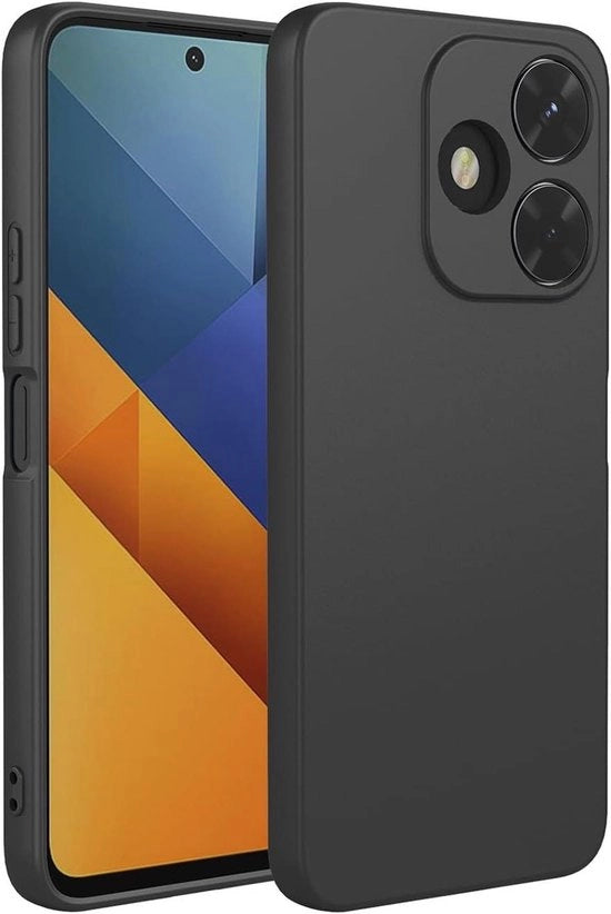 Hoesje TPU ultradun con microvezel anti-kras per smartphone, nero.