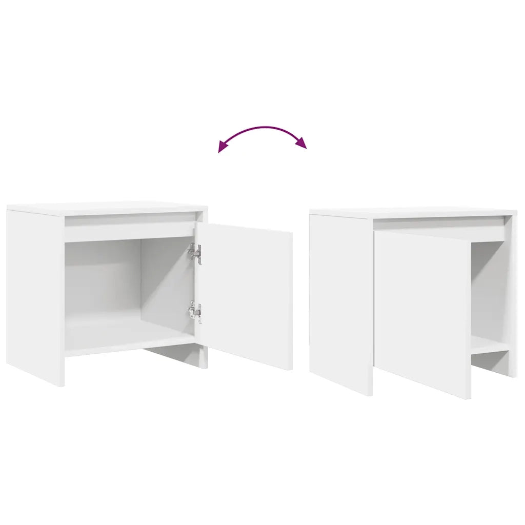 Comodino | Armadio da Notte | Mobiletto da notte Bianco 45x34x44,5 cm in Truciolato