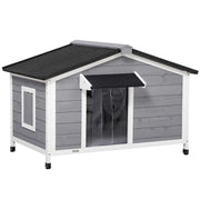 Casetta per cani ¨C zephmum ¨C 109x79x72 cm grigio legno