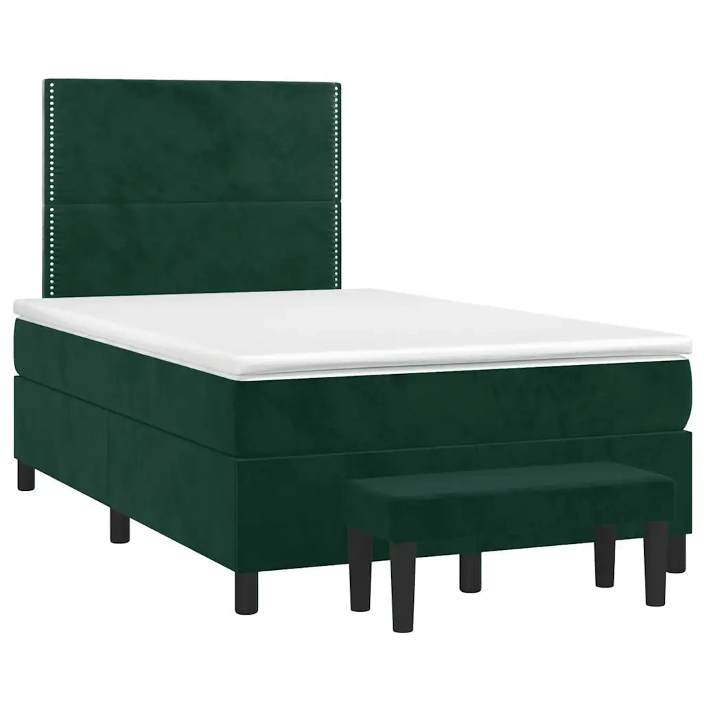 Giroletto a Molle con Materasso Verde Scuro 100x200 cm Velluto