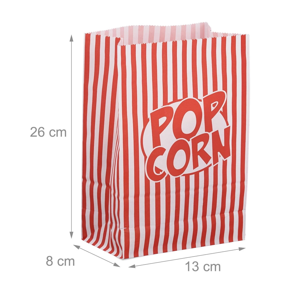 Lotto di 48 sacchetti per popcorn pratici retro serata cinema déco design 12 x 6 x 4 cm in carta rossa 13_0014712