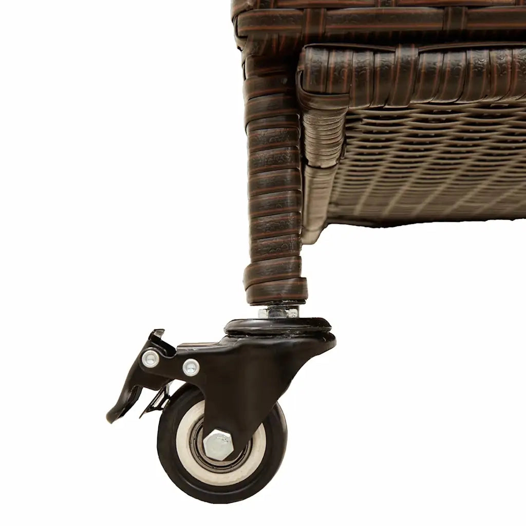 Contenitore da Giardino con Ruote Marrone Polyrattan CFW4963524
