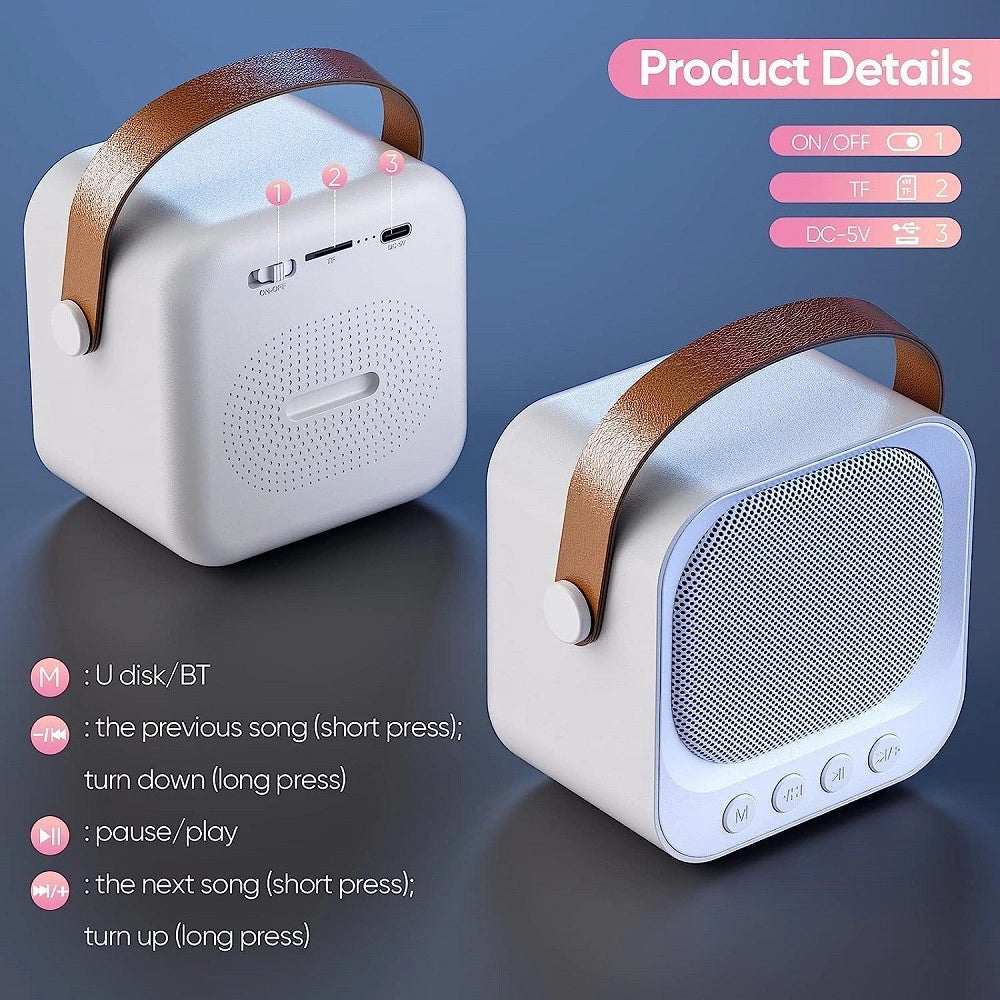 Trade Shop - Sistema Karaoke Bluetooth Con Microfono Altoparlante Portatile Con Maniglia Audio -