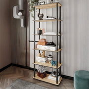 Biblioteca Nervina, Libreria 4 Ripiani, 60x30x173h cm Marrone Rovere