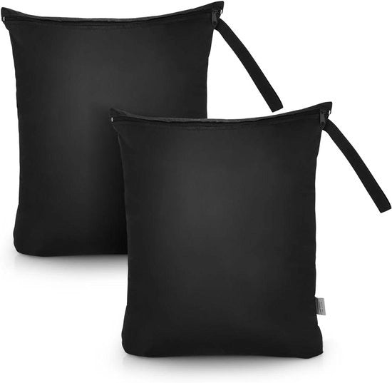 Sacca impermeabile per asciugatrice e lavatrice - Sacchetto per pannolini da bagno - Materiale riutilizzabile - Tasca per asciugare con cerniera - Borsa per stivare costume da bagno, tuta da nuoto, lenzuola da spiaggia 2 pezzi (40 x 50 cm)
