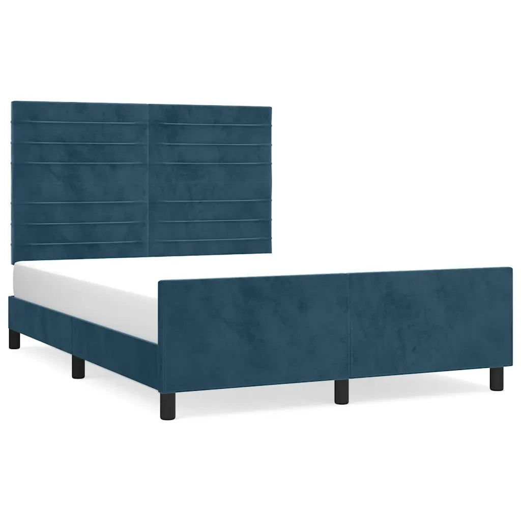 Giroletto senza Materasso Blu Scuro 140x190 cm in Velluto 3125877