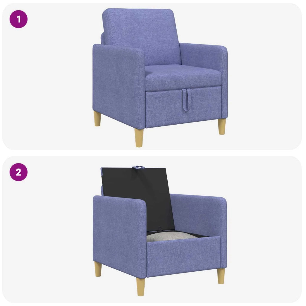 Divano con Storage Blu jeans 72 x 78 x 87 cm Poliestere 42036876