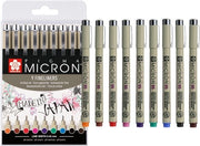 Set di Pennarelli a Inchiostro Acqua-Resistente Fineliner a 9 Colori