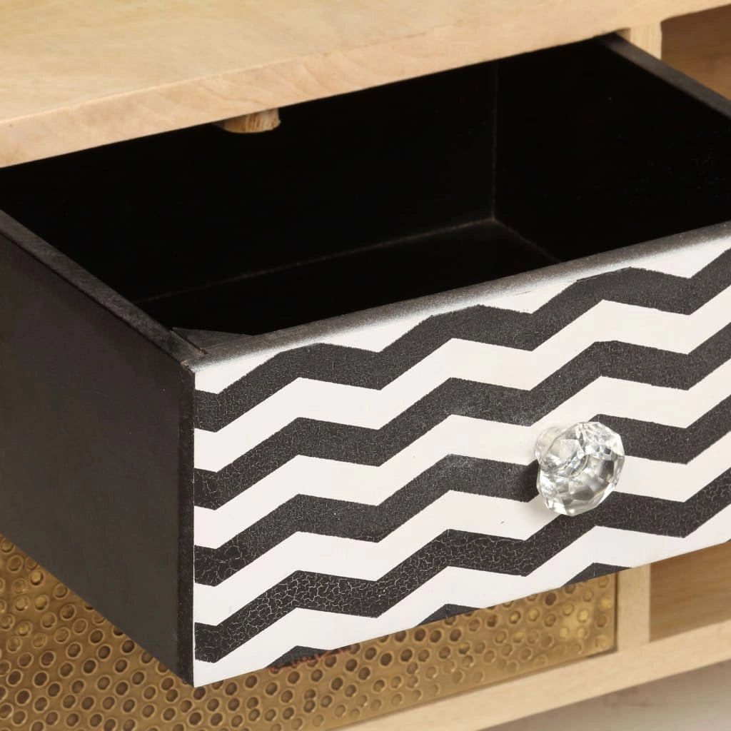Pratico mobile porta TV/credenza di design 120 cm legno massello di mango 2502285