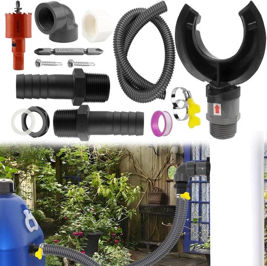 Raccoglitore di acqua di pioggia - tubo di scarico, adattatore per tetti fino a 80 m² - compatibile con tubi da 70 a 110 mm