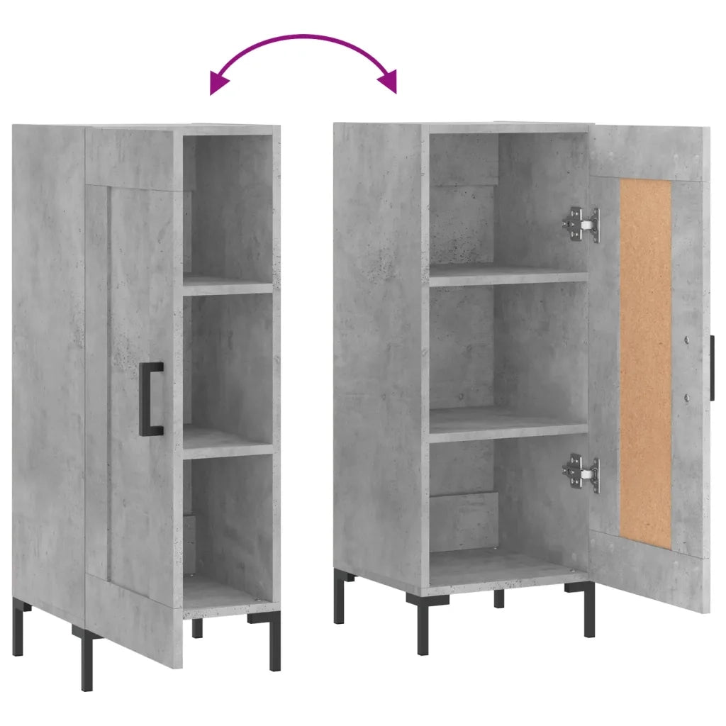 Credenza-Buffet-Armadio da cucina Grigio Cemento 34,5x34x90 cm in Legno Multistrato 521972