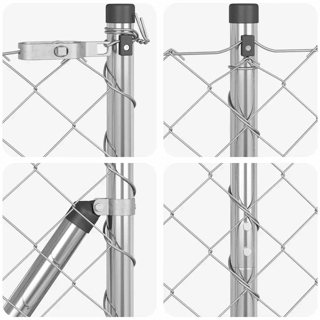 Palo della recinzione Argento 10 x 1,2 m (maglie 60 x 60 mm)
