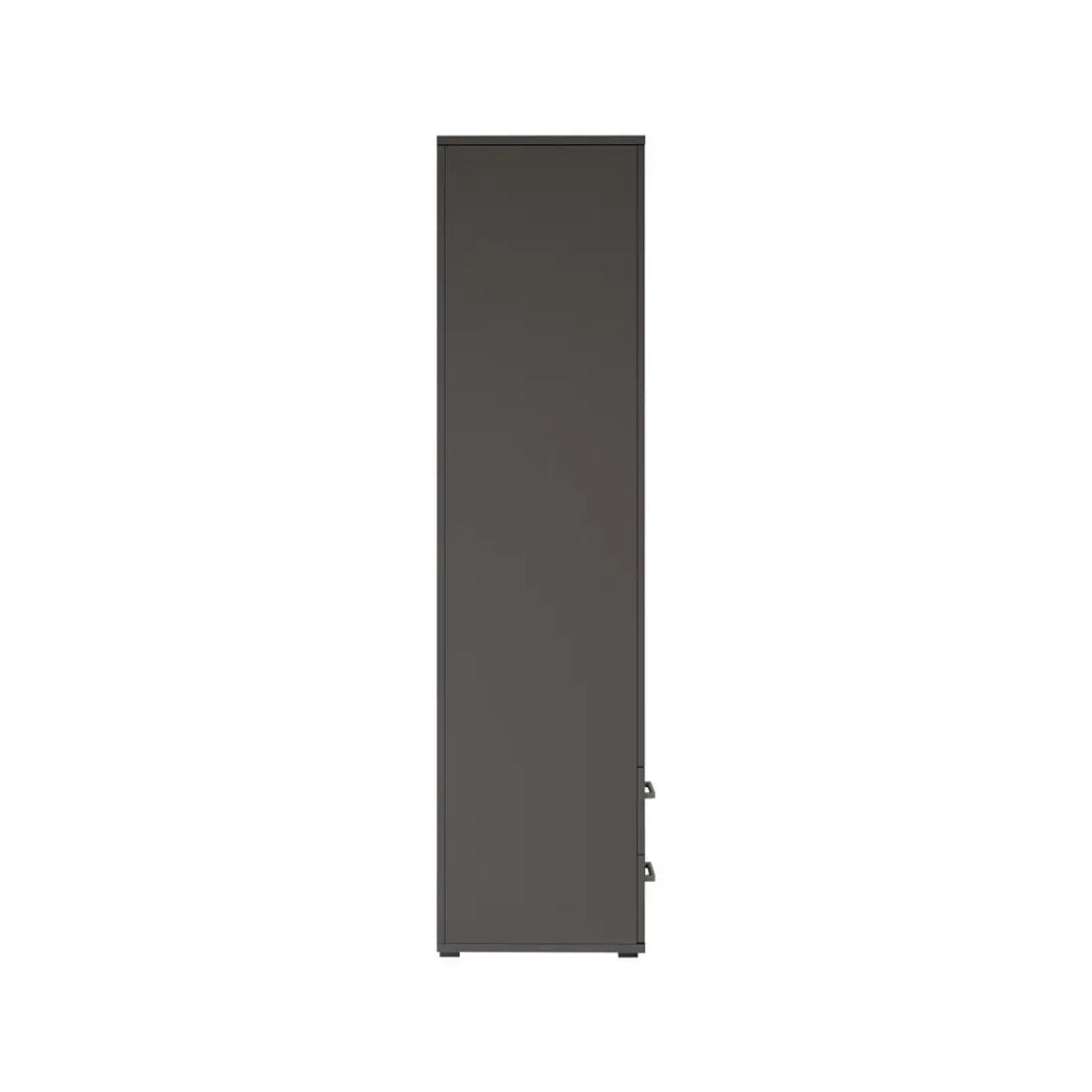 Armadio TOM 2 porte con specchio e 2 cassetti grigio antracite 80 cm