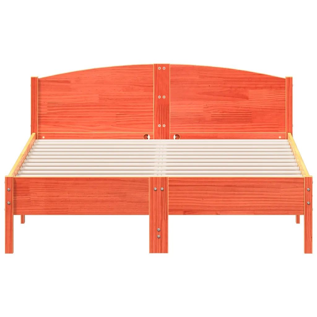 Giroletto senza Materasso Marrone Cera 150x200 cm Legno di Pino 3216199