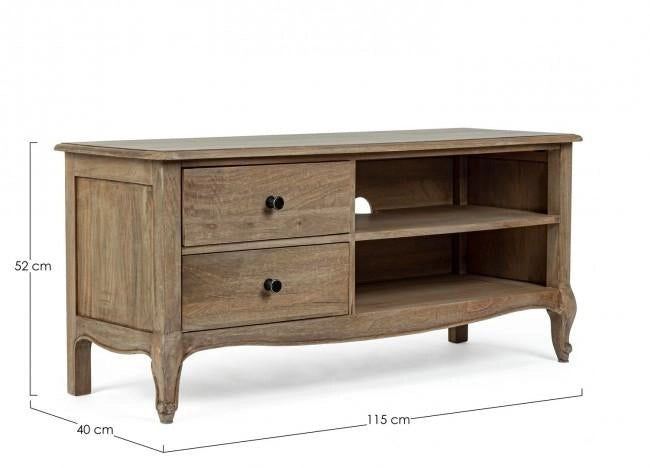 Mobile TV 2 Cassetti 115x40x52 cm in Legno