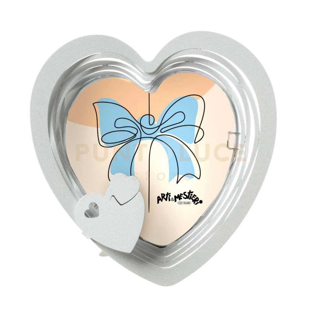 porta foto romantico mon coeur Bianco marmo in Ferro 20x20cmh(13x13formatofoto)