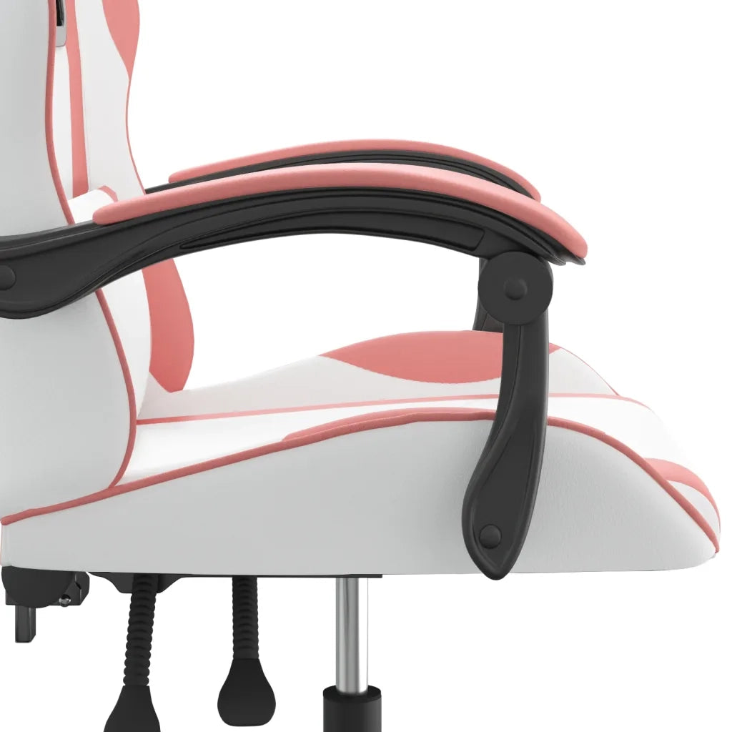 vidaXL Sedia da Gaming Bianco e Rosa in Similpelle