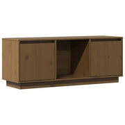 Mobile TV multimediale scaffale TV credenza mobile TV sala da pranzo soggiorno camera da letto color miele 110,5 x 35 x 44 cm legno di pino massiccio marrone 02_0027702