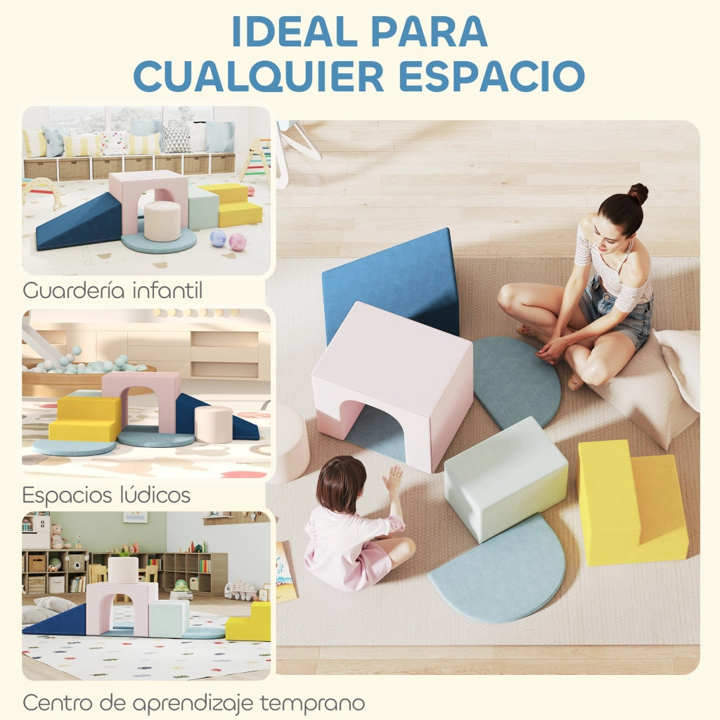 Blocchi di schiuma per bambini con fodere lavabili ¨C Minimal ¨C Multicolore