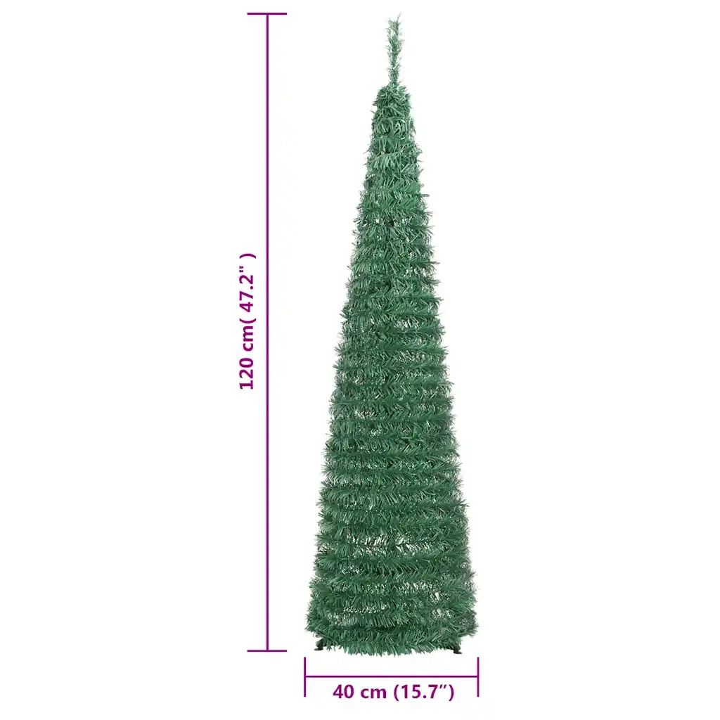 Albero di Natale Artificiale Pop-up con 50 LED Verde 120 cm