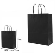 Trade Shop - Set 4 Pezzi Buste Borsa Da Regalo Sacchetti Carta Colore Nera 33x26x12 Cm 68463 -
