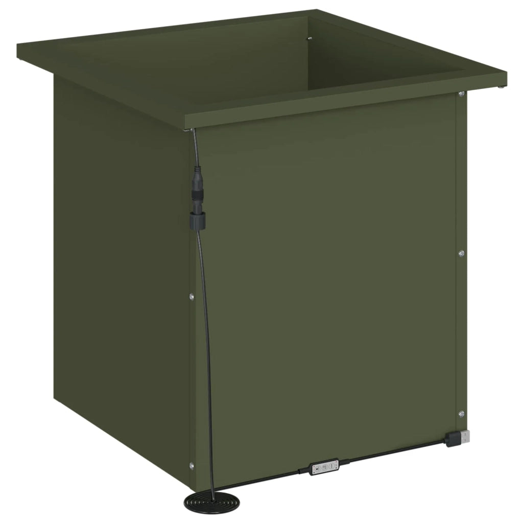 Fioriera da giardino con LED Verde Oliva 40 x 40 x 40 cm 8008132